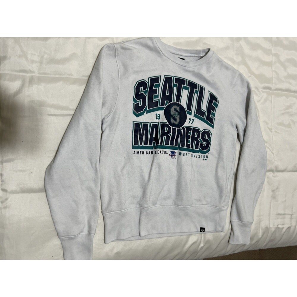 Seattle Mariners Sweatshirt ’47 Brand Mens S White MLB 1977 American League West